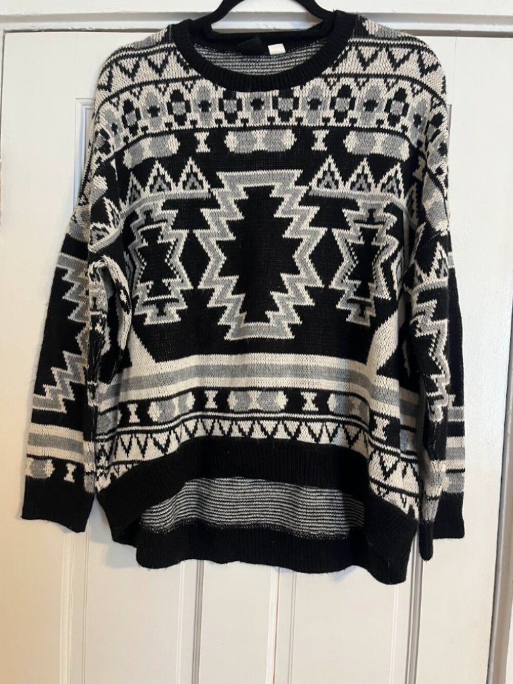 BDG Black & Gray Patterned Sweater